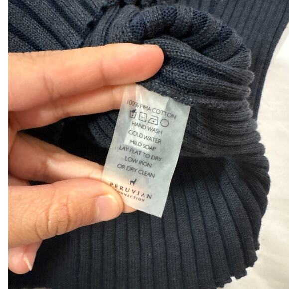 NWT Peruvian Connection Womens XS Castello Dress Pima Cotton Ribbed V-Neck - Picture 6 of 9